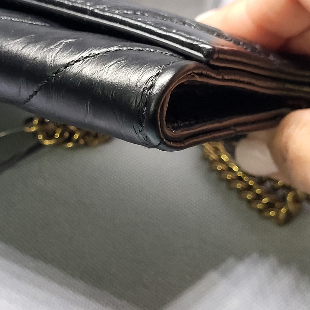 Balenciaga Black Quilted Clutch with Gold Chain. - Picture 5 of 14